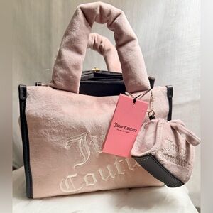 NEW Juicy Couture Pink Velour Mini Tote